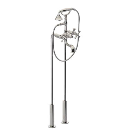 Rubinet 3FFMC Floor Mount Tub Filler With Hand Held Shower