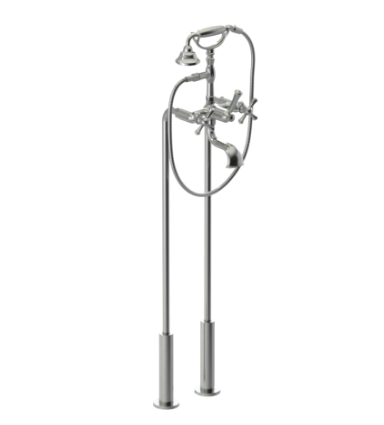 Rubinet 3FFMC Floor Mount Tub Filler With Hand Held Shower