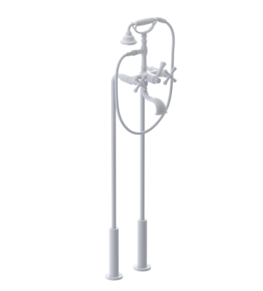Rubinet 3FFMC Floor Mount Tub Filler With Hand Held Shower