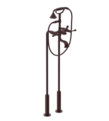 Rubinet 3FFML Floor Mount Tub Filler With Hand Held Shower