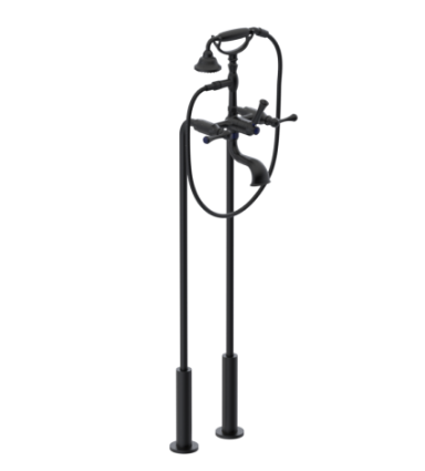 Rubinet 3FFML Floor Mount Tub Filler With Hand Held Shower