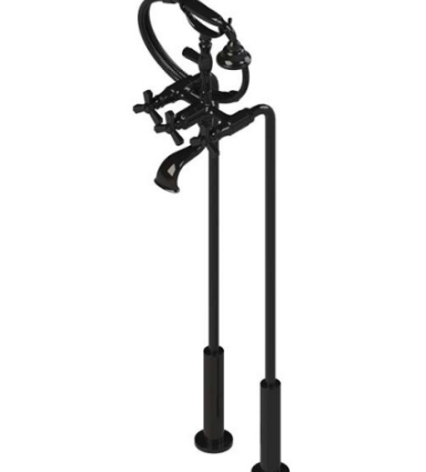 Rubinet 3FHXC Floor Mount Tub Filler With Hand Held Shower