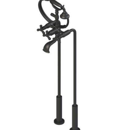 Rubinet 3FHXC Floor Mount Tub Filler With Hand Held Shower