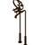 Rubinet 3FHXC Floor Mount Tub Filler With Hand Held Shower