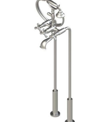 Rubinet 3FHXC Floor Mount Tub Filler With Hand Held Shower
