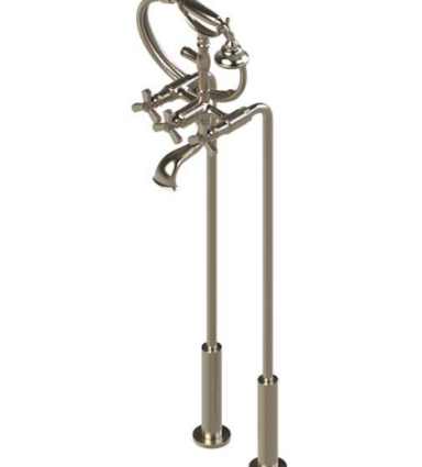 Rubinet 3FHXC Floor Mount Tub Filler With Hand Held Shower