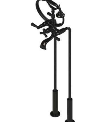 Rubinet 3FHXL Floor Mount Tub Filler with Hand Held Shower