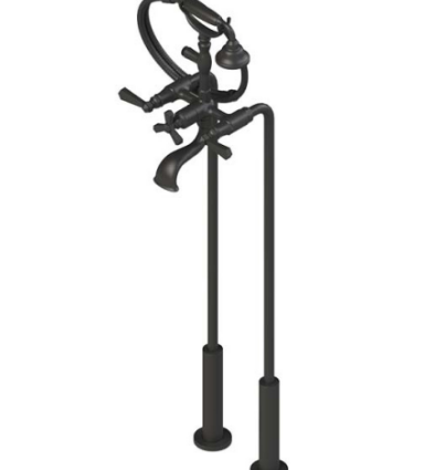 Rubinet 3FHXL Floor Mount Tub Filler with Hand Held Shower