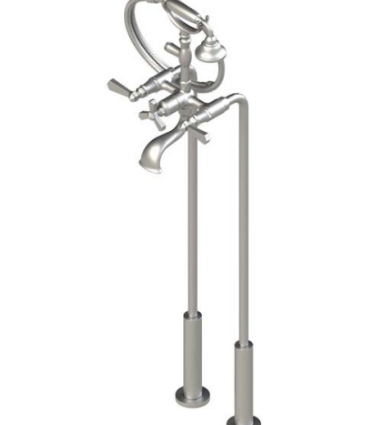 Rubinet 3FHXL Floor Mount Tub Filler with Hand Held Shower