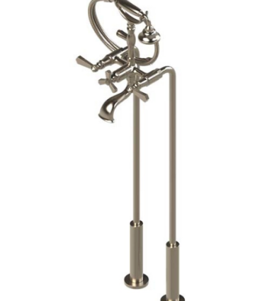 Rubinet 3FHXL Floor Mount Tub Filler with Hand Held Shower