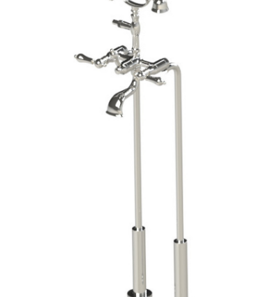 Rubinet 3FRML Floor Mount Tub Filler With Hand Held Shower