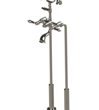 Rubinet 3FRML Floor Mount Tub Filler With Hand Held Shower