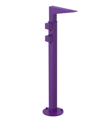 Rubinet 3FRSQ Floor Mount Tub Filler