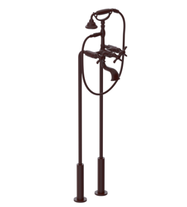 Rubinet 3FRVC Floor Mount Tub Filler With Hand Held Shower