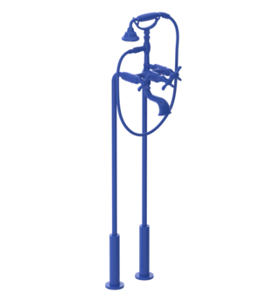 Rubinet 3FRVC Floor Mount Tub Filler With Hand Held Shower