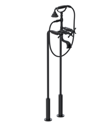Rubinet 3FRVC Floor Mount Tub Filler With Hand Held Shower