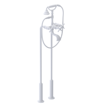 Rubinet 3FRVC Floor Mount Tub Filler With Hand Held Shower