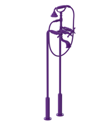 Rubinet 3FRVC Floor Mount Tub Filler With Hand Held Shower
