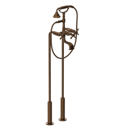Rubinet 3FRVC Floor Mount Tub Filler With Hand Held Shower