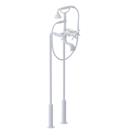 Rubinet 3FRVC Floor Mount Tub Filler With Hand Held Shower