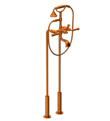 Rubinet 3FRVL Floor Mount Tub Filler With Hand Held Shower
