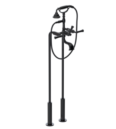 Rubinet 3FRVL Floor Mount Tub Filler With Hand Held Shower