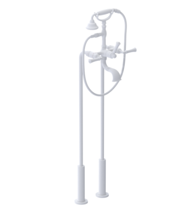 Rubinet 3FRVL Floor Mount Tub Filler With Hand Held Shower