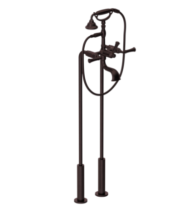 Rubinet 3FRVL Floor Mount Tub Filler With Hand Held Shower