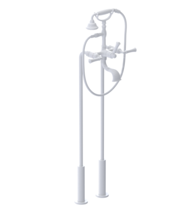 Rubinet 3FRVL Floor Mount Tub Filler With Hand Held Shower