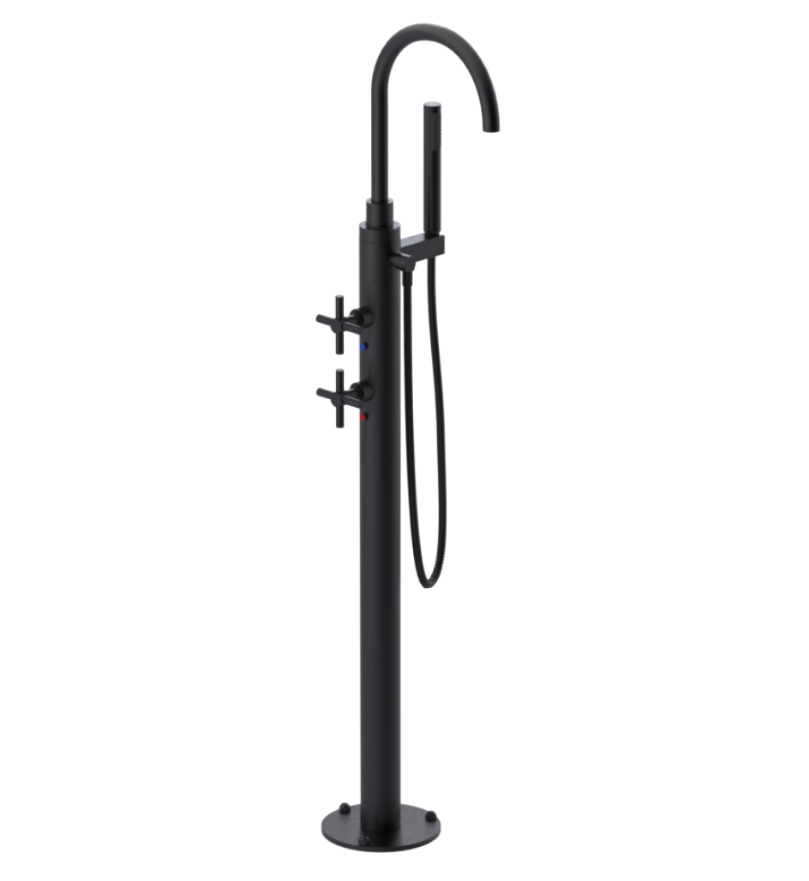 Rubinet 3GGLC Floor Mount Tub Filler With Hand Held Shower, Lasalle Spout