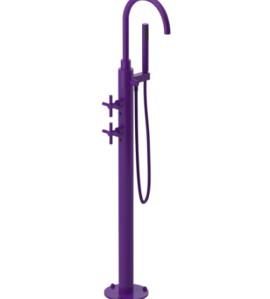 Rubinet 3GGLC Floor Mount Tub Filler With Hand Held Shower, Lasalle Spout