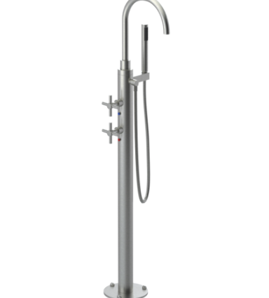 Rubinet 3GGLC Floor Mount Tub Filler With Hand Held Shower, Lasalle Spout