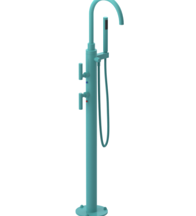 Rubinet 3GGLL Floor Mount Tub Filler with Hand Held Shower with La Salle Spout