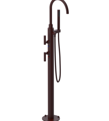 Rubinet 3GGLL Floor Mount Tub Filler with Hand Held Shower with La Salle Spout