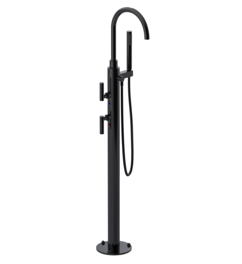 Rubinet 3GGLL Floor Mount Tub Filler with Hand Held Shower with La Salle Spout