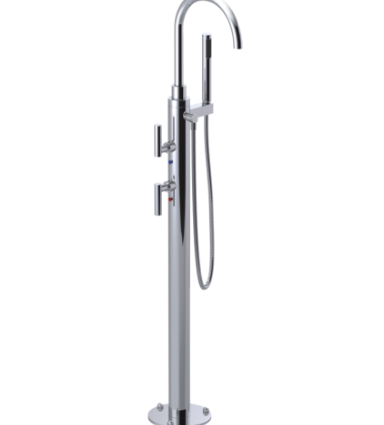 Rubinet 3GGLL Floor Mount Tub Filler with Hand Held Shower with La Salle Spout