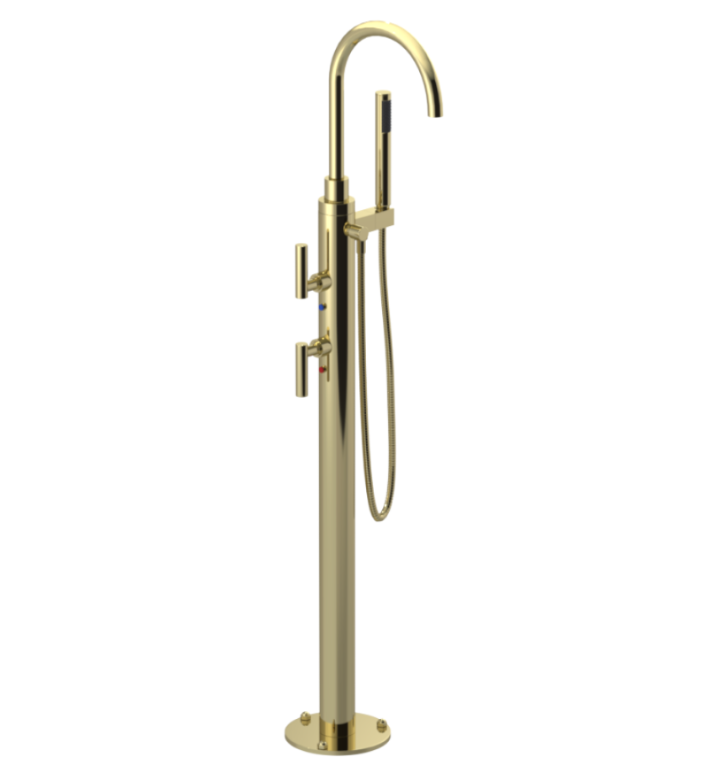 Rubinet 3GGLL Floor Mount Tub Filler with Hand Held Shower with La Salle Spout