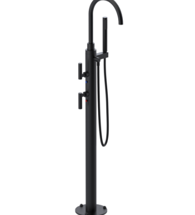 Rubinet 3GGLL Floor Mount Tub Filler with Hand Held Shower with La Salle Spout