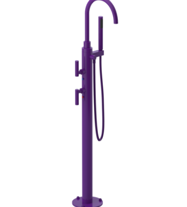 Rubinet 3GGLL Floor Mount Tub Filler with Hand Held Shower with La Salle Spout