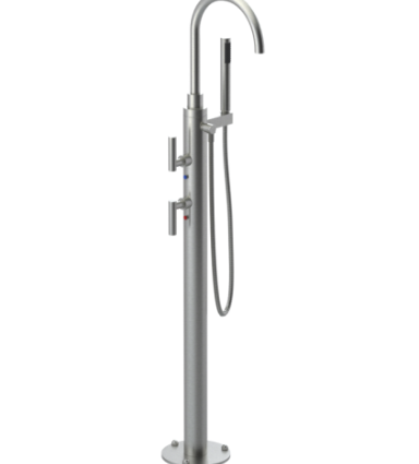 Rubinet 3GGLL Floor Mount Tub Filler with Hand Held Shower with La Salle Spout