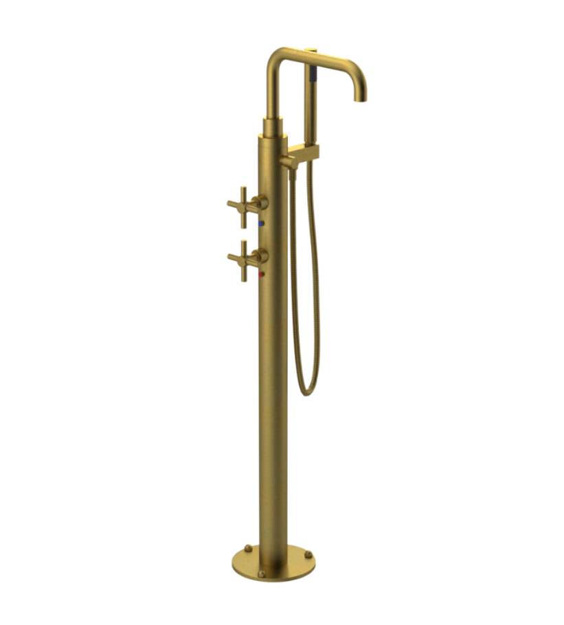 Rubinet 3GGNC Floor Mount Tub Filler With Hand Held Shower - Parent