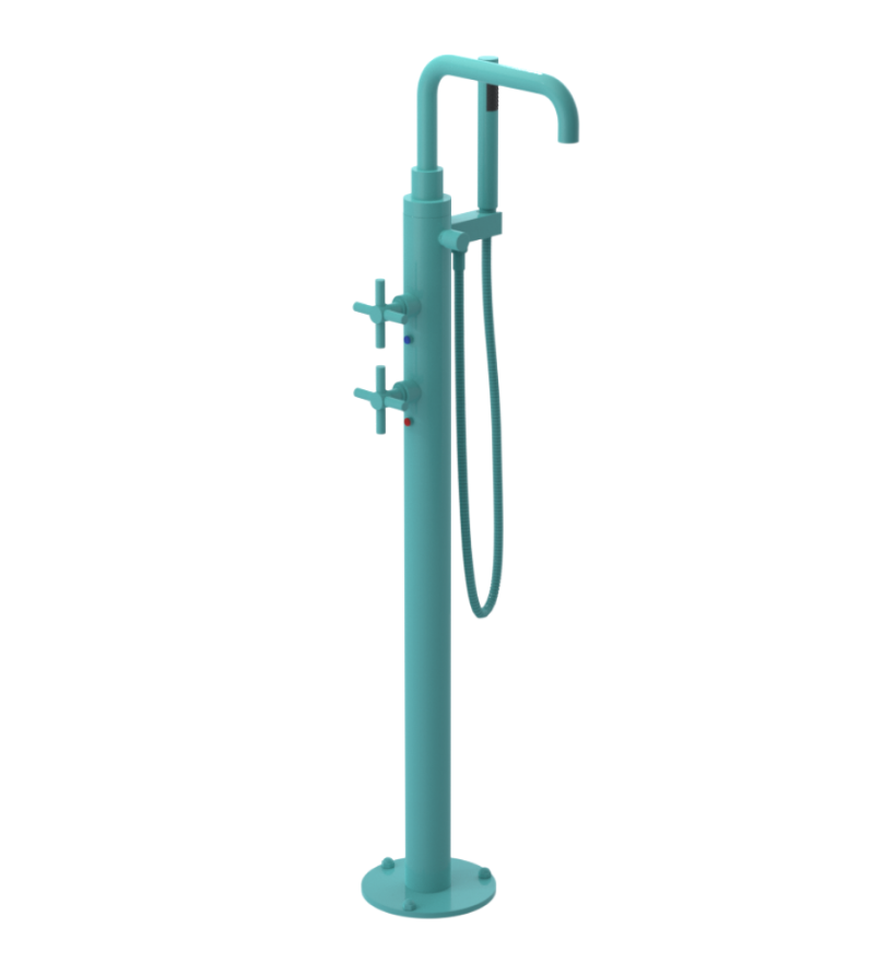 Rubinet 3GGNC Floor Mount Tub Filler With Hand Held Shower