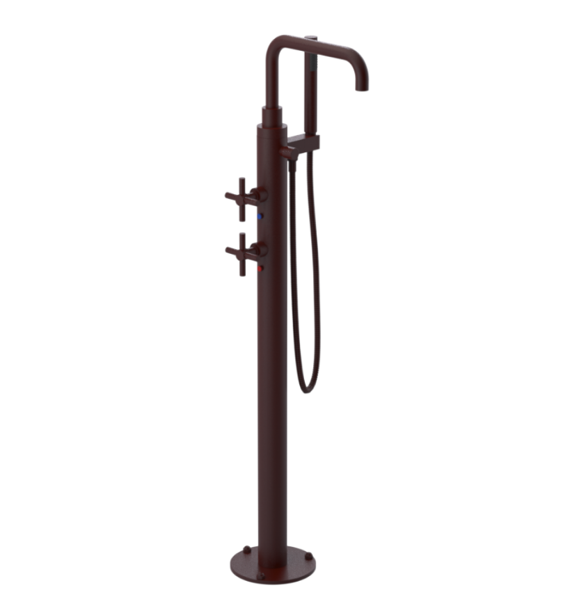 Rubinet 3GGNC Floor Mount Tub Filler With Hand Held Shower