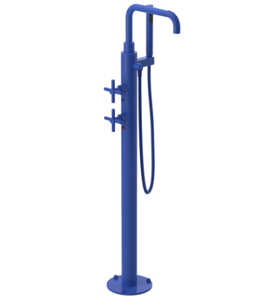 Rubinet 3GGNC Floor Mount Tub Filler With Hand Held Shower