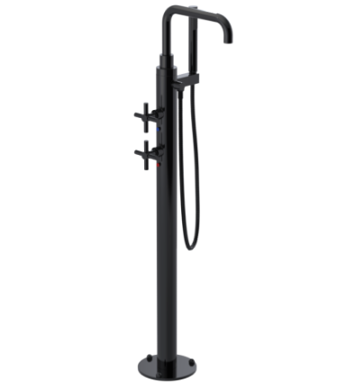 Rubinet 3GGNC Floor Mount Tub Filler With Hand Held Shower