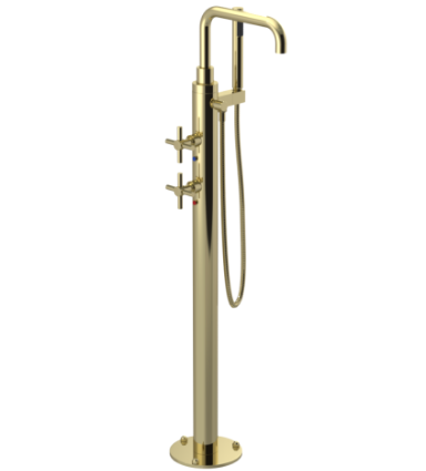 Rubinet 3GGNC Floor Mount Tub Filler With Hand Held Shower