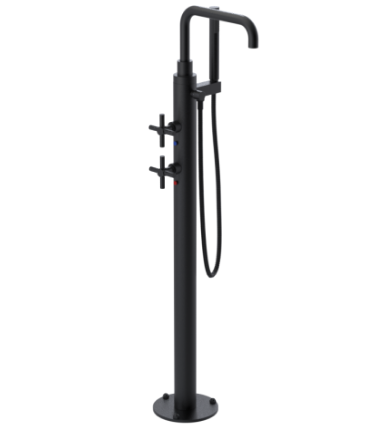 Rubinet 3GGNC Floor Mount Tub Filler With Hand Held Shower