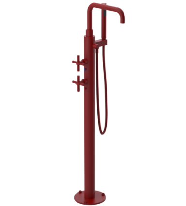 Rubinet 3GGNC Floor Mount Tub Filler With Hand Held Shower