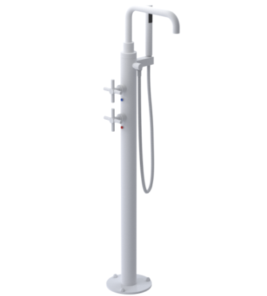 Rubinet 3GGNC Floor Mount Tub Filler With Hand Held Shower