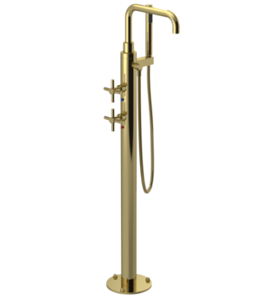 Rubinet 3GGNC Floor Mount Tub Filler With Hand Held Shower